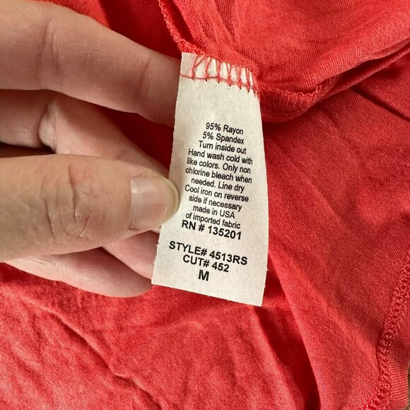 Westport Women's Size Medium Crochet Trim Flutter Sleeve Knit Top in Coral Pink - Picture 5 of 7